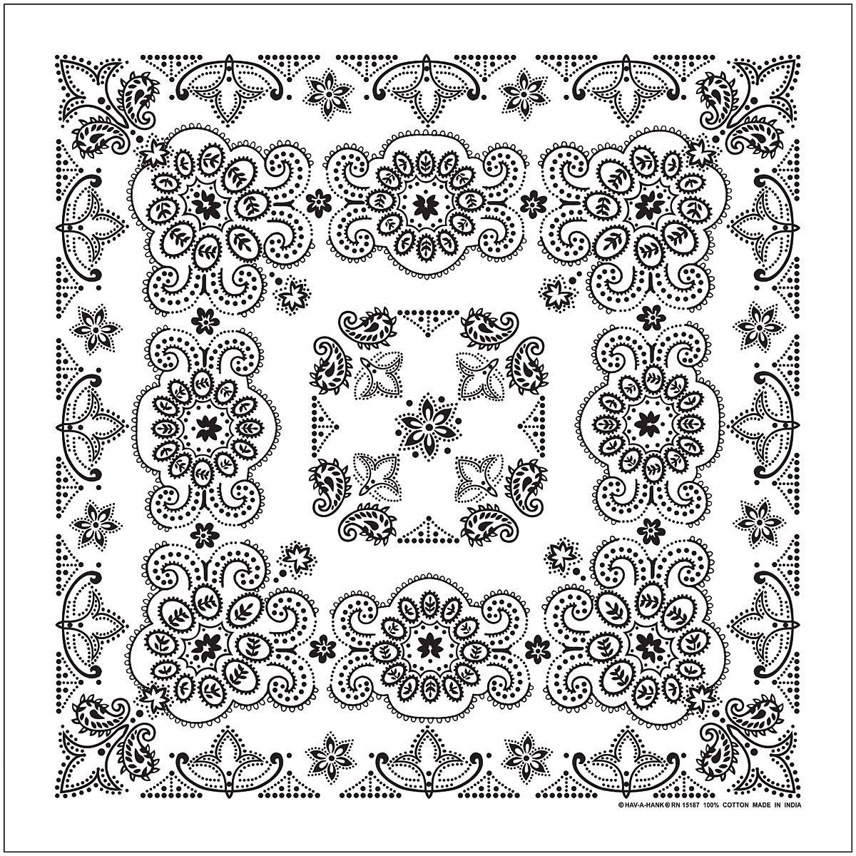 Bandana Texas Paisley - Color: WHITE