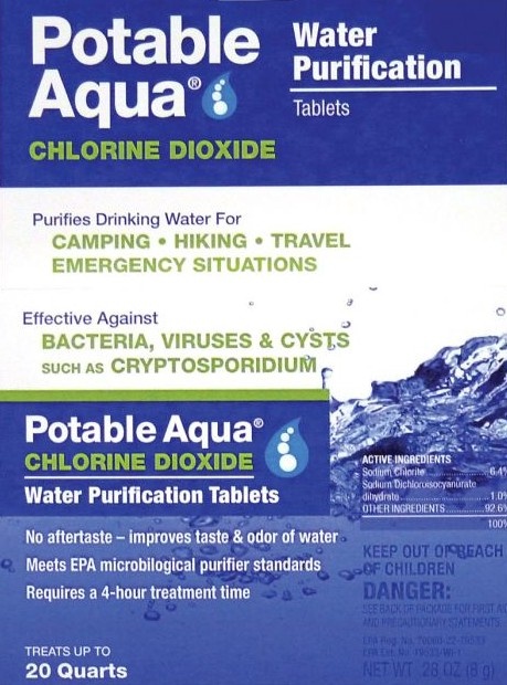 Tabletas Purificadoras De Agua Potable Aqua Dióxido De Cloro 20 Unidades