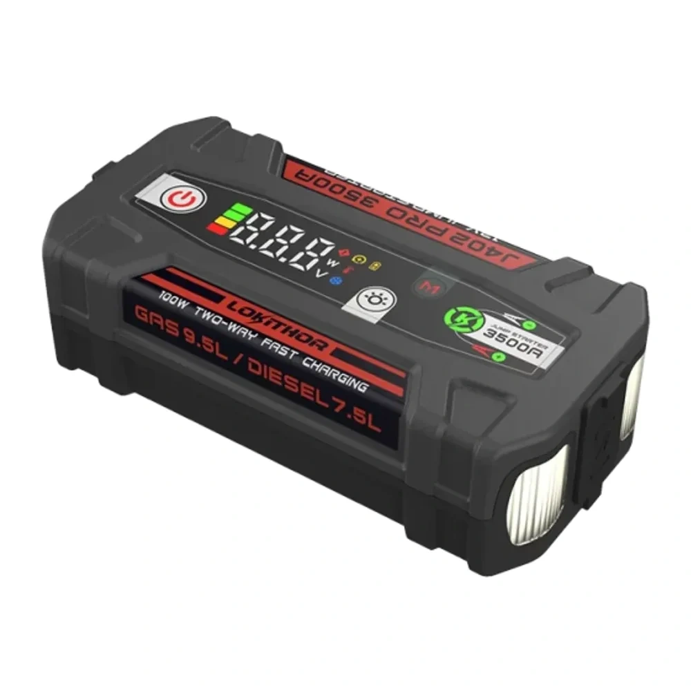 Partidor De Batería 12V 3500 Amp + Linterna + Powerbank