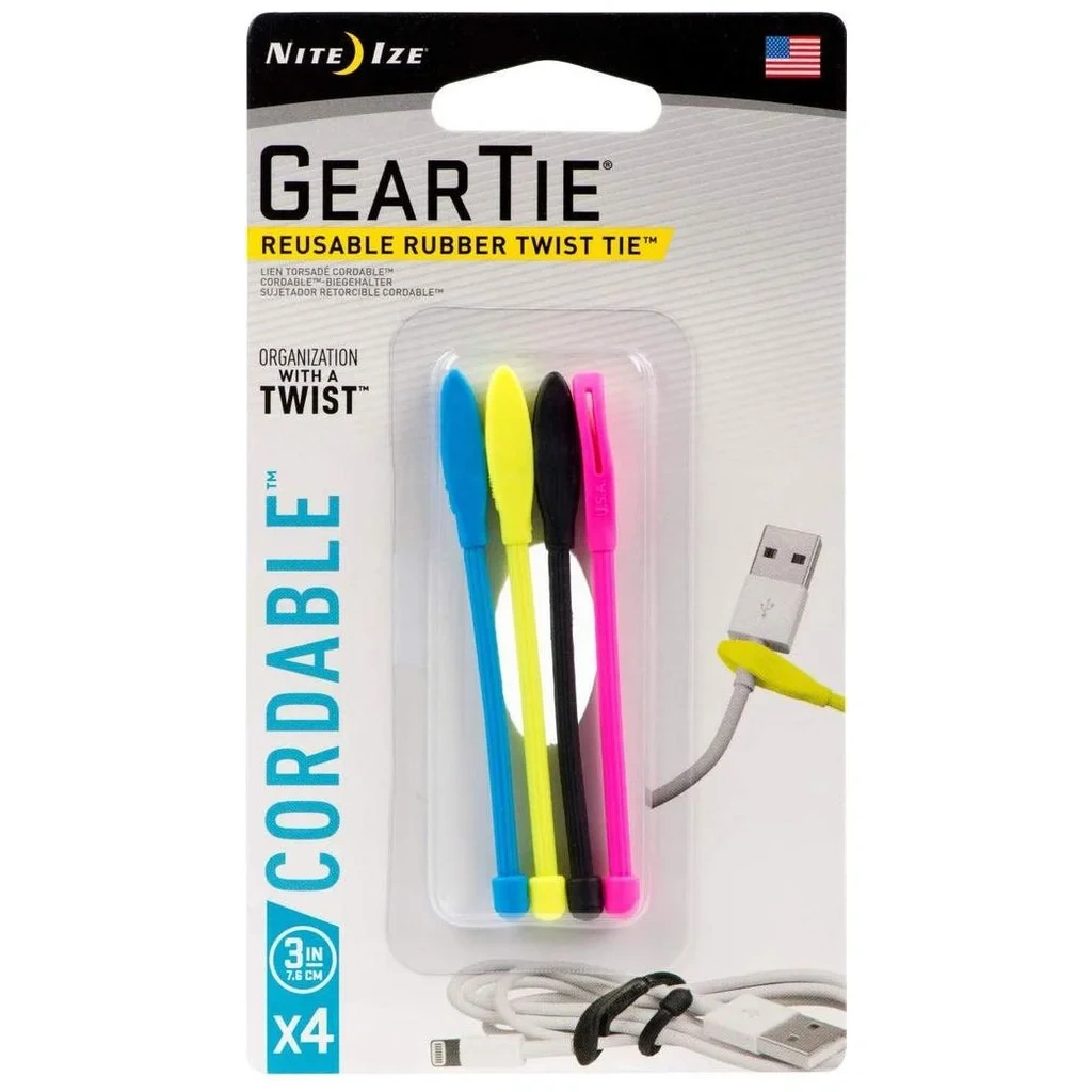 Pack 4 Amarras De Goma Cableable 15,2 Cm Surtido