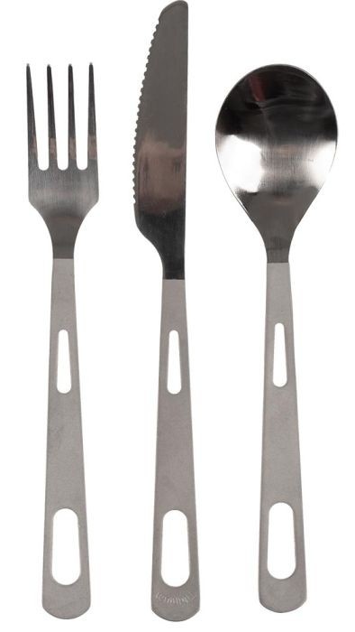  Set De 3 Cubiertos Titanium Para Camping