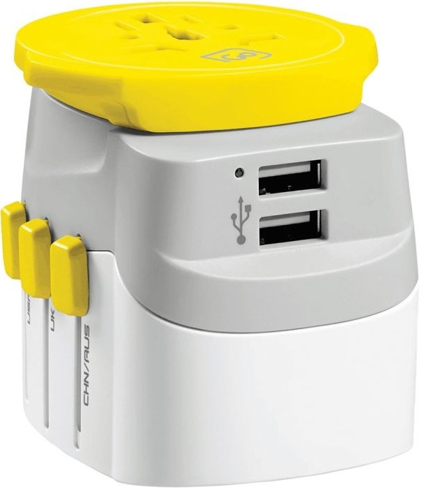 Adaptador Universal De Viaje Con 2 Puertos Usb-A