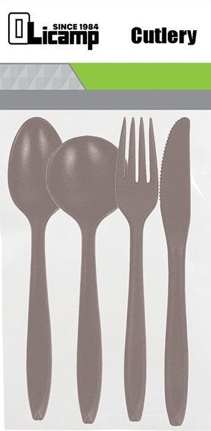 Set De 4 Cubiertos Camping-Piece - Smoke 