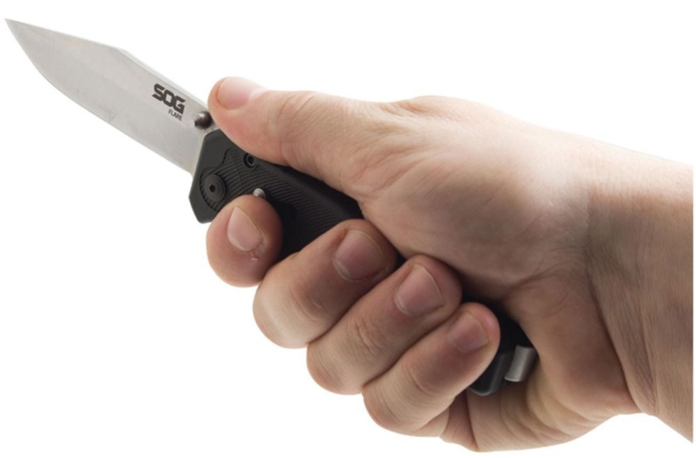 Miniatura Cuchillo Flare Satin Straight - Clam Pack -