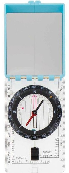 Brújula Plegable De Mapa Con Espejo Para Orientación Y Camping