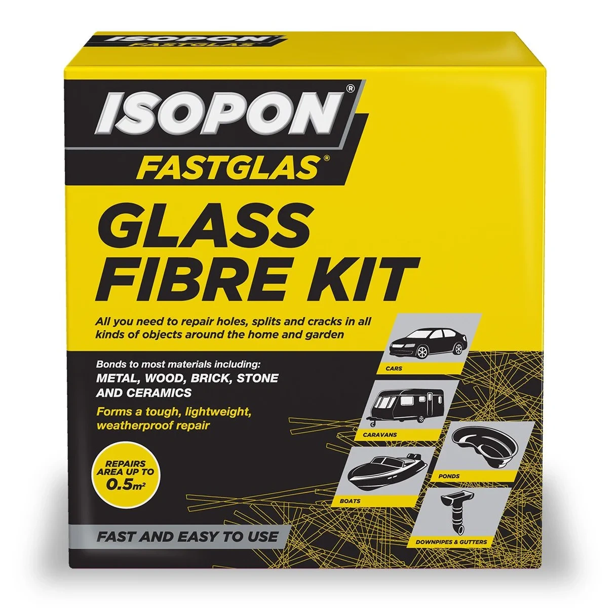 Kit Fibra De Vidrio 0.50m2 Gl/La/D