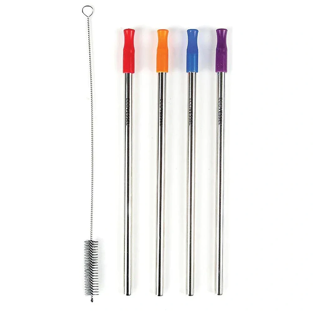 Bombillas de Acero Inoxidable Pack 4 con Escobilla