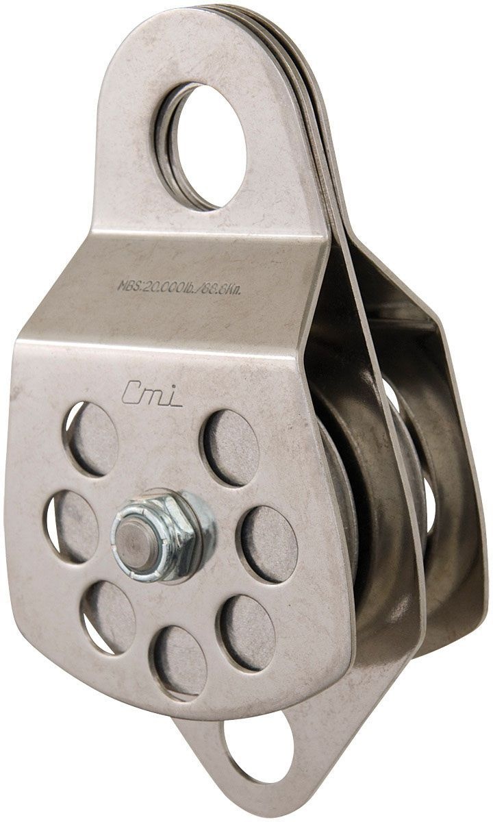 Polea 3" Aluminum Sheave, Stainless Steel, Ball Bearing Double