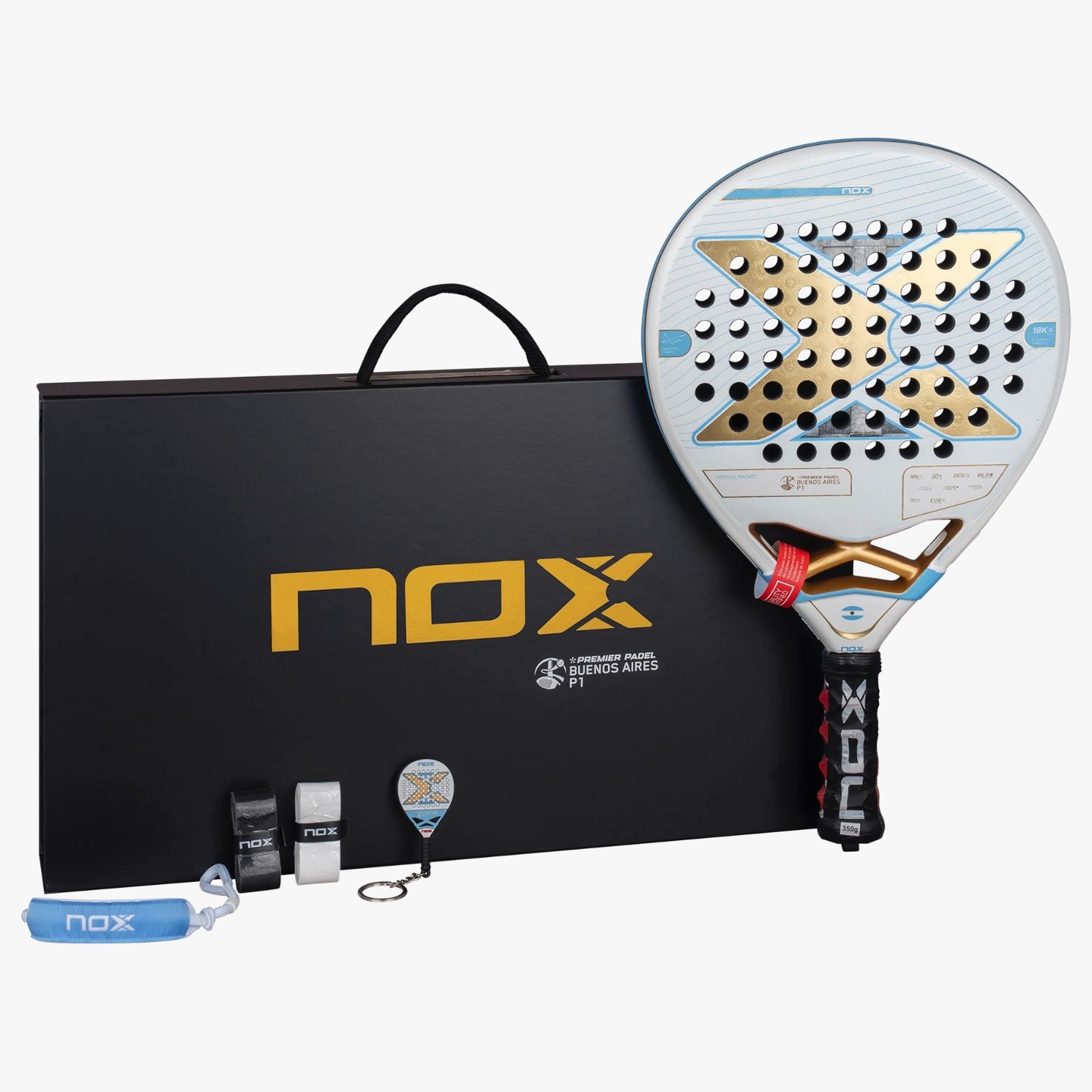 Miniatura Pala Padel AT10 Luxury Genius 18K Alum Buenos Aires Exclusive Edition 2026 + Overgrip + Protector + Llavero -