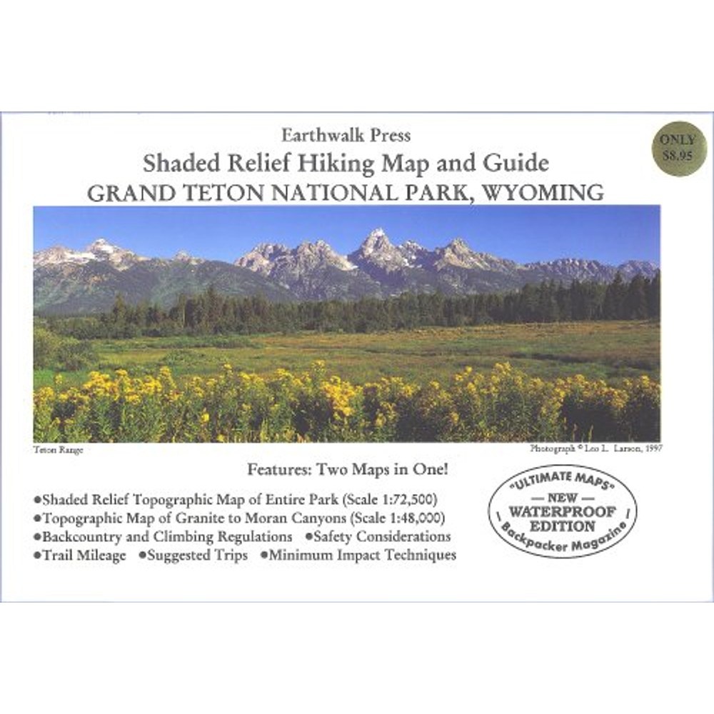 Mapa Grand Teton National Park Hiking Map & Guide