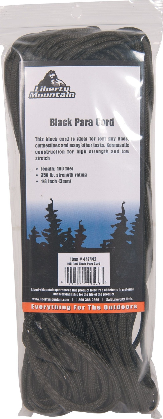 Miniatura Cuerda Paracord 550 100 Feet 30 Mts - Color: Negro