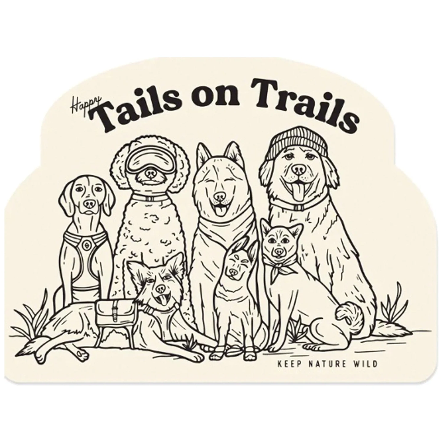 Calcomanía Happy Tails on Trails