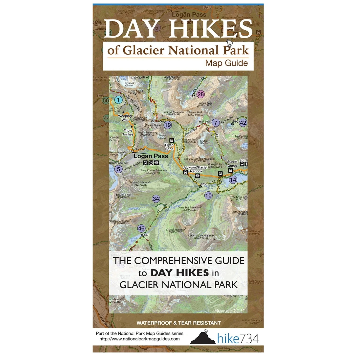 Mapa Guía Day Hikes of Glacier National Park