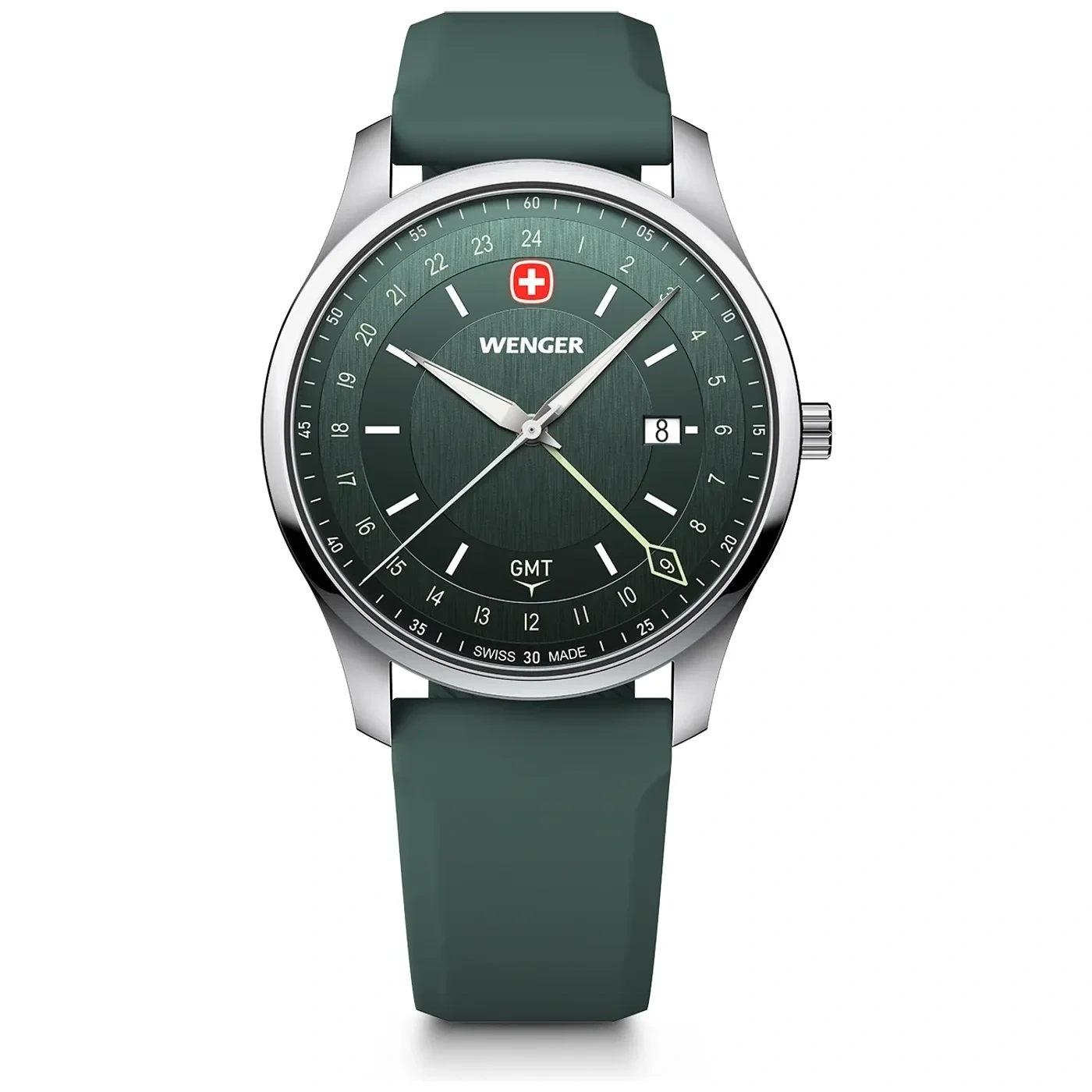 Reloj City GMT Acero 42 MM Correa Silicona