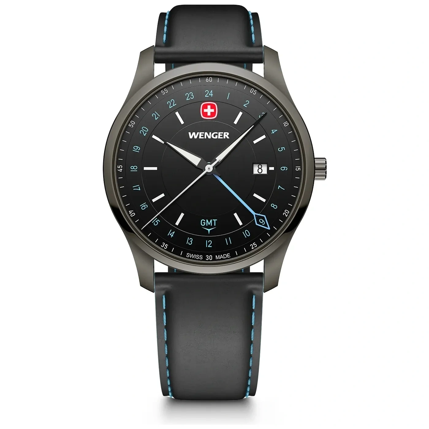 Reloj City GMT Black Ice 42 MM Correa Cuero
