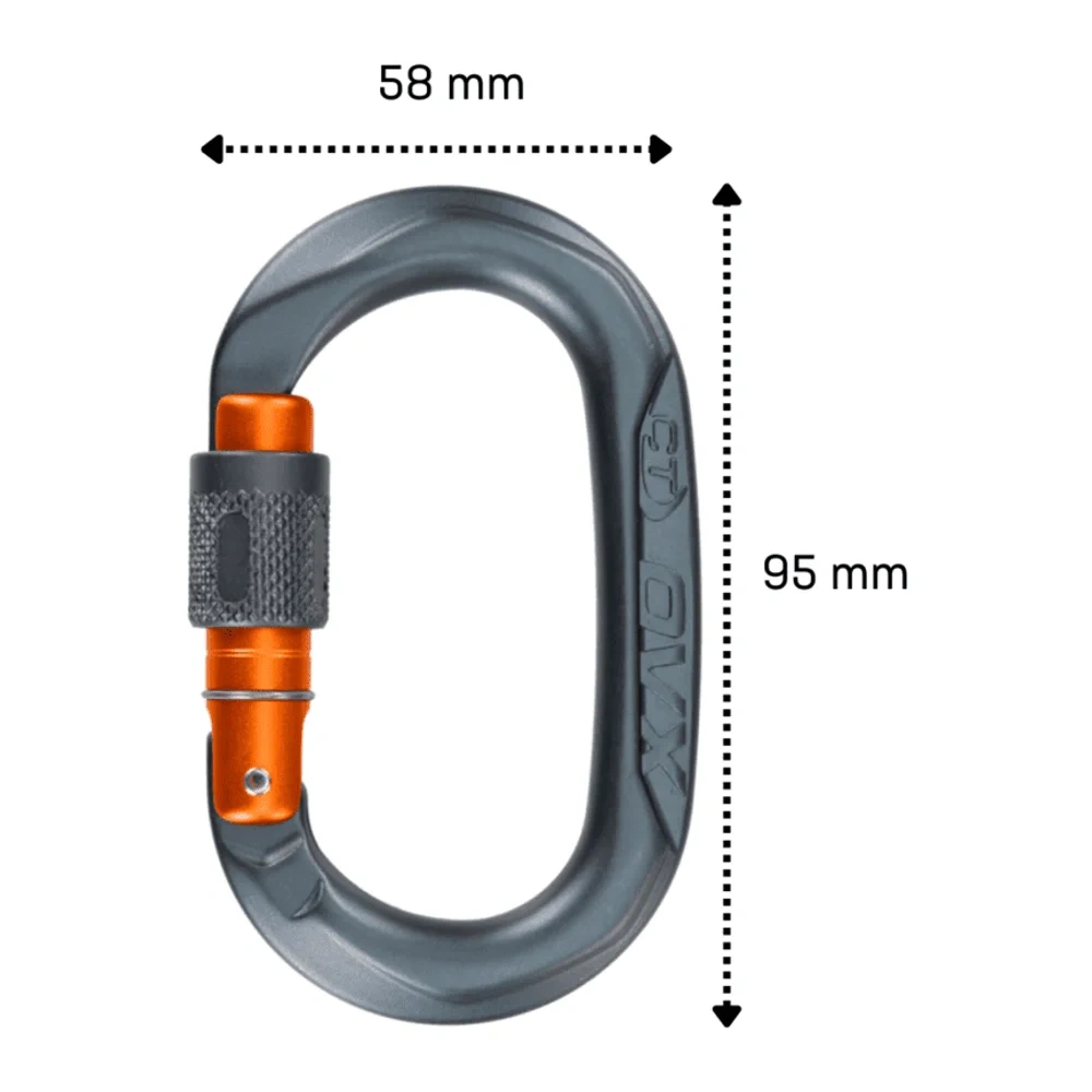 Mosquetón Aluminio Oval Rosca 24kN Ovx
