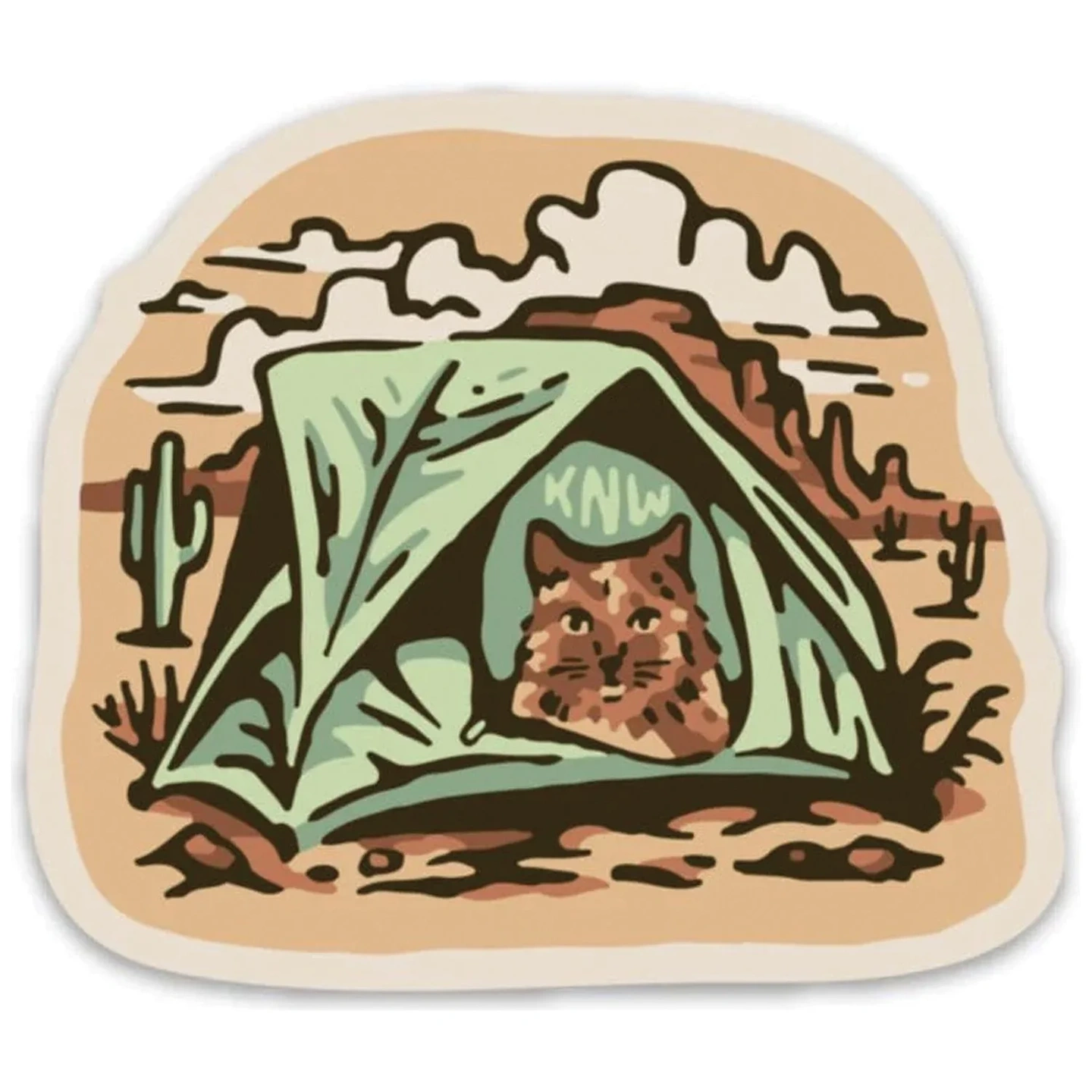 Calcomanía Gato de Camping