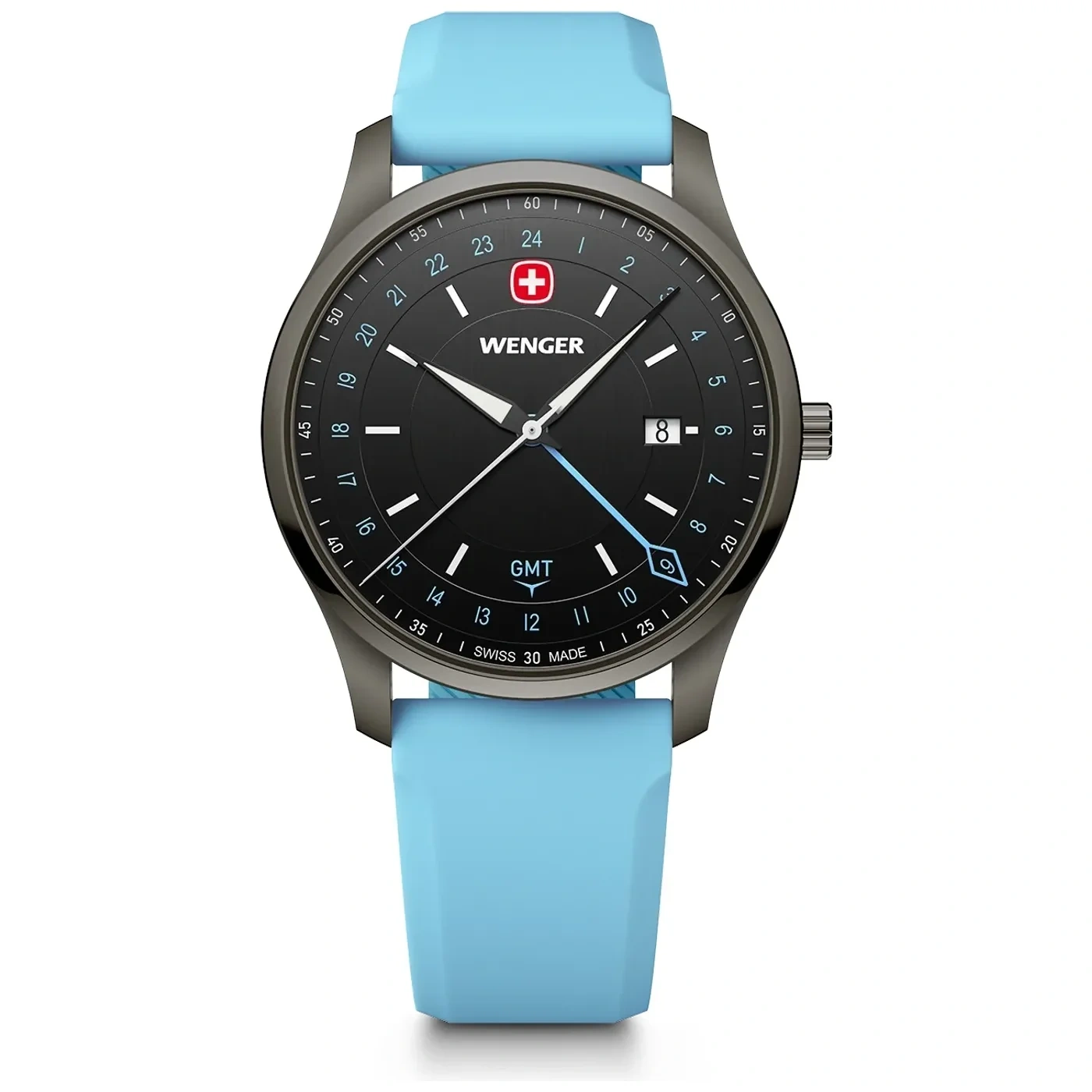 Reloj City GMT Black Ice 42 MM Correa Silicona