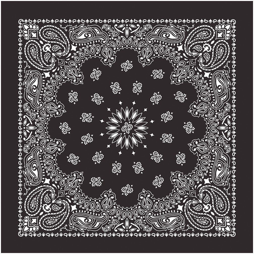 Miniatura Bandana USA Paisley - Color: BLACK W/HANG TG & UPC