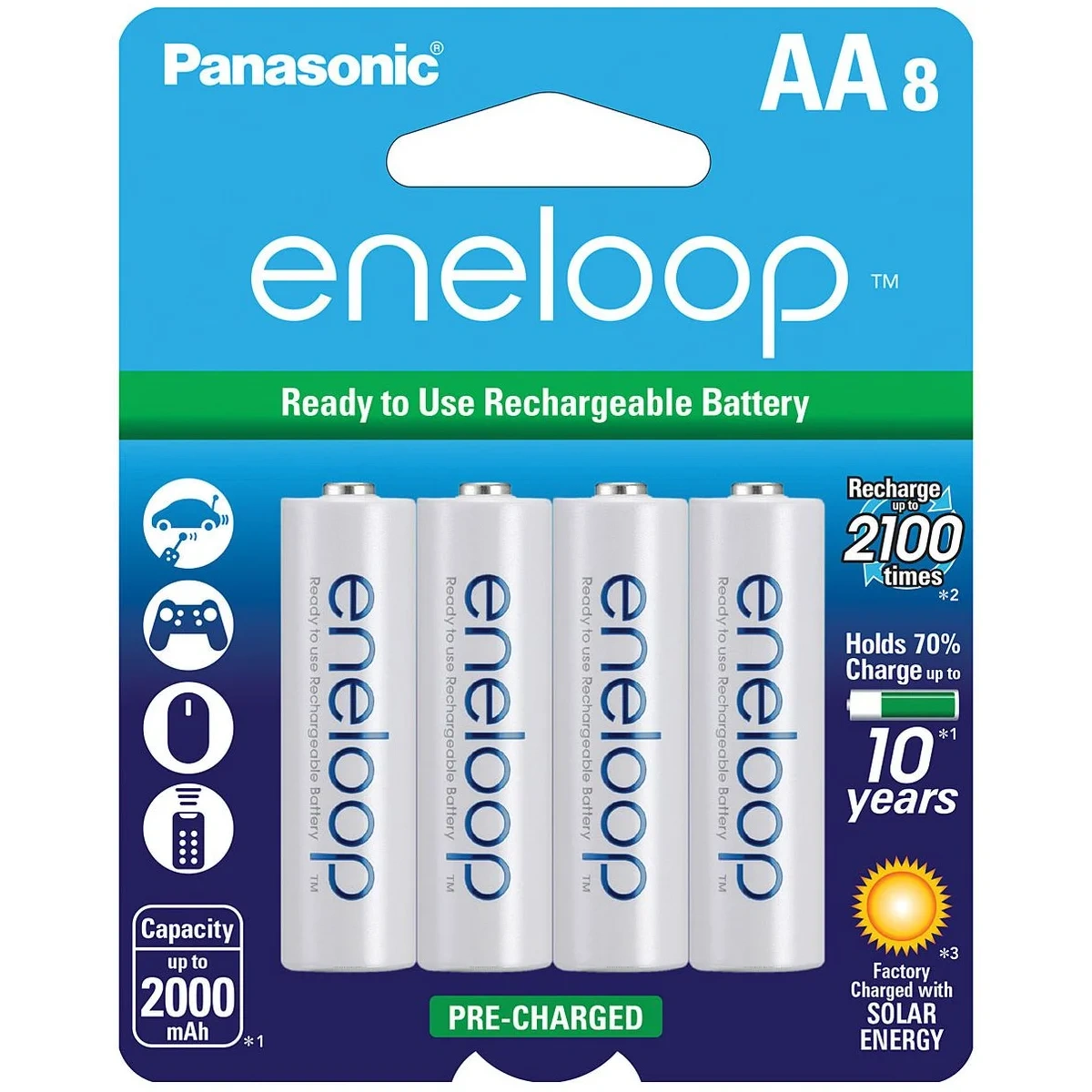 Pilas Recargables Eneloop AA Pack 8