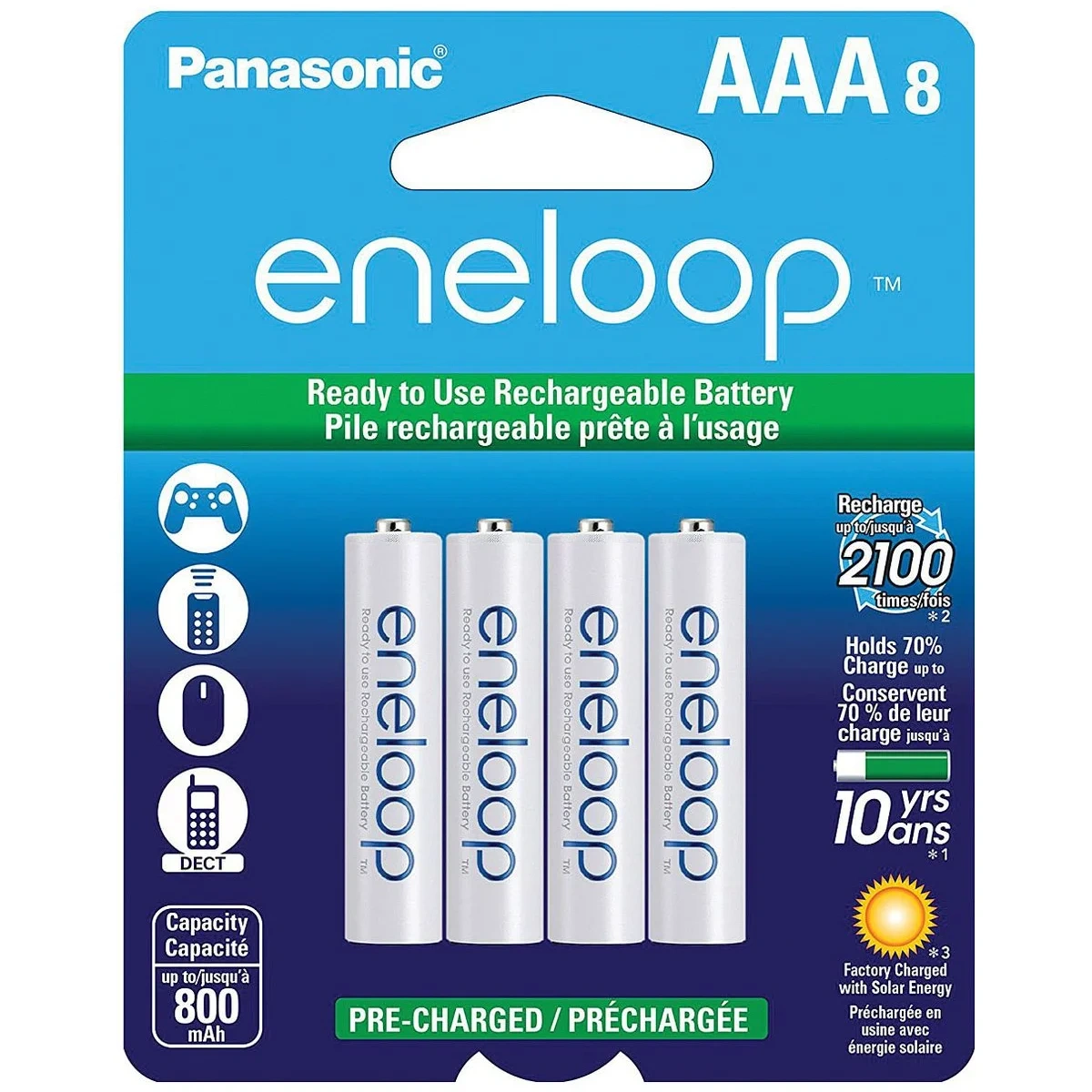 Pilas Recargables Eneloop AAA Pack 8
