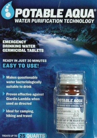 Tabletas Purificadoras De Agua Potable Aqua- 50 Unidades Para Camping Y Emergencia