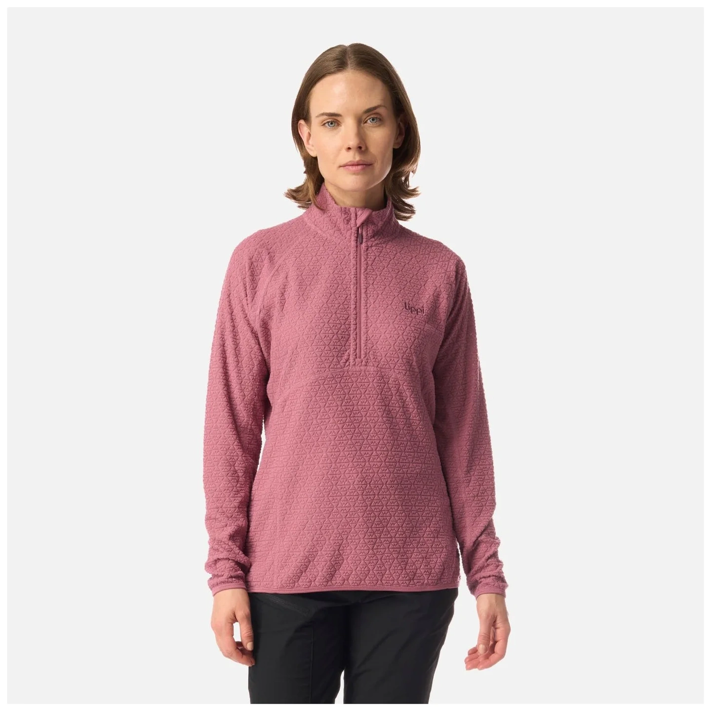 1/4 Zip Rosa Oscuro