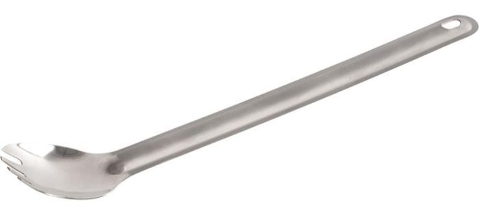 Long Titanium Spork Cubierto Largo Para Camping