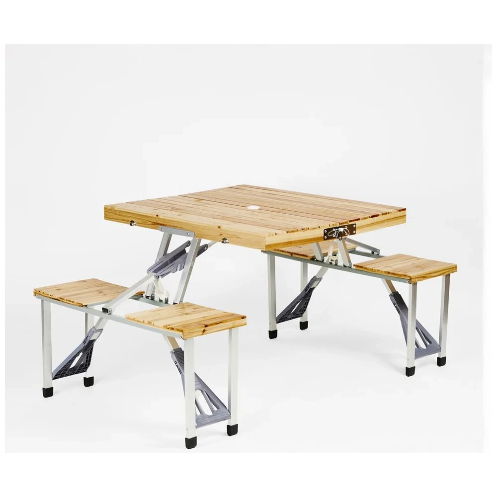 Mesa De Madera Plegable Camping Dyne 4 Personas
