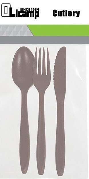 Set De 3 Cubiertos Camping-Piece - Smoke
