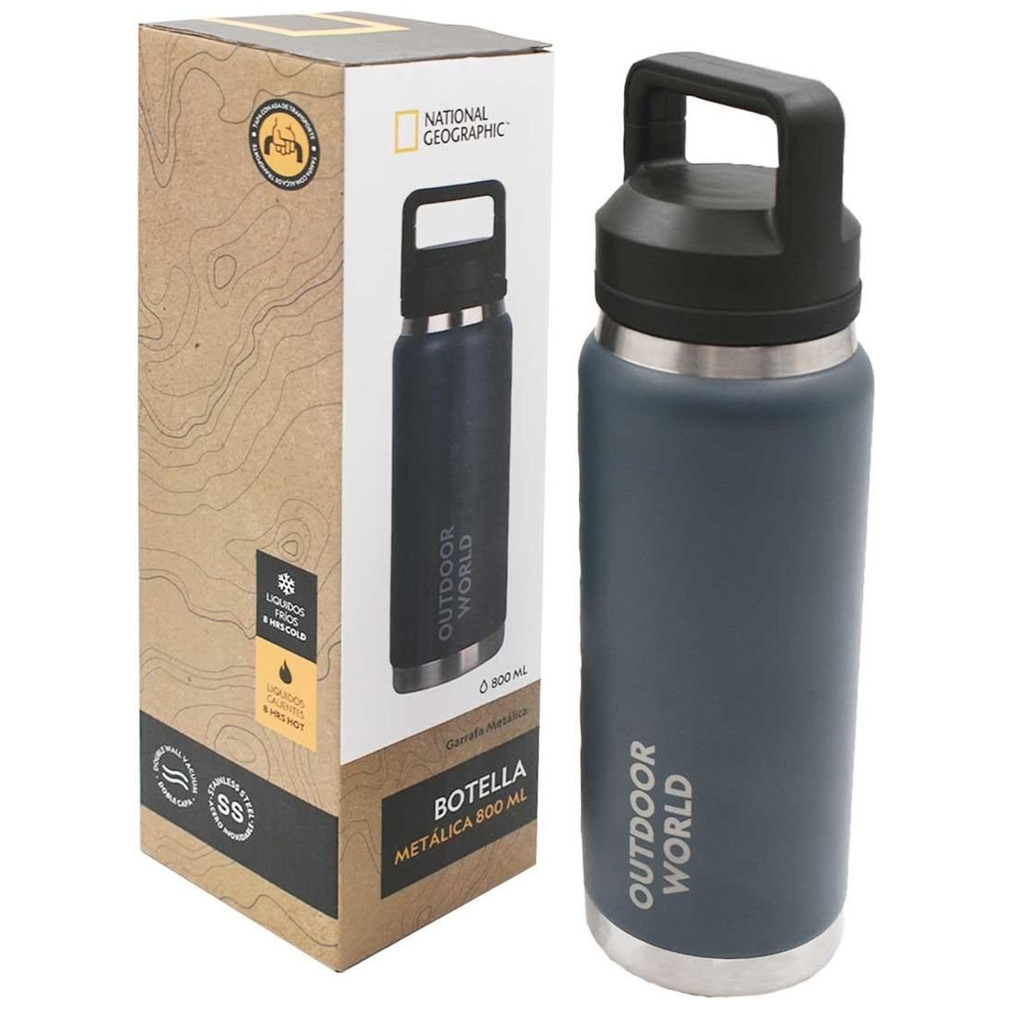 Botella Metálica Térmica Doble Boca Ajustable Angosta y Ancha 800ml