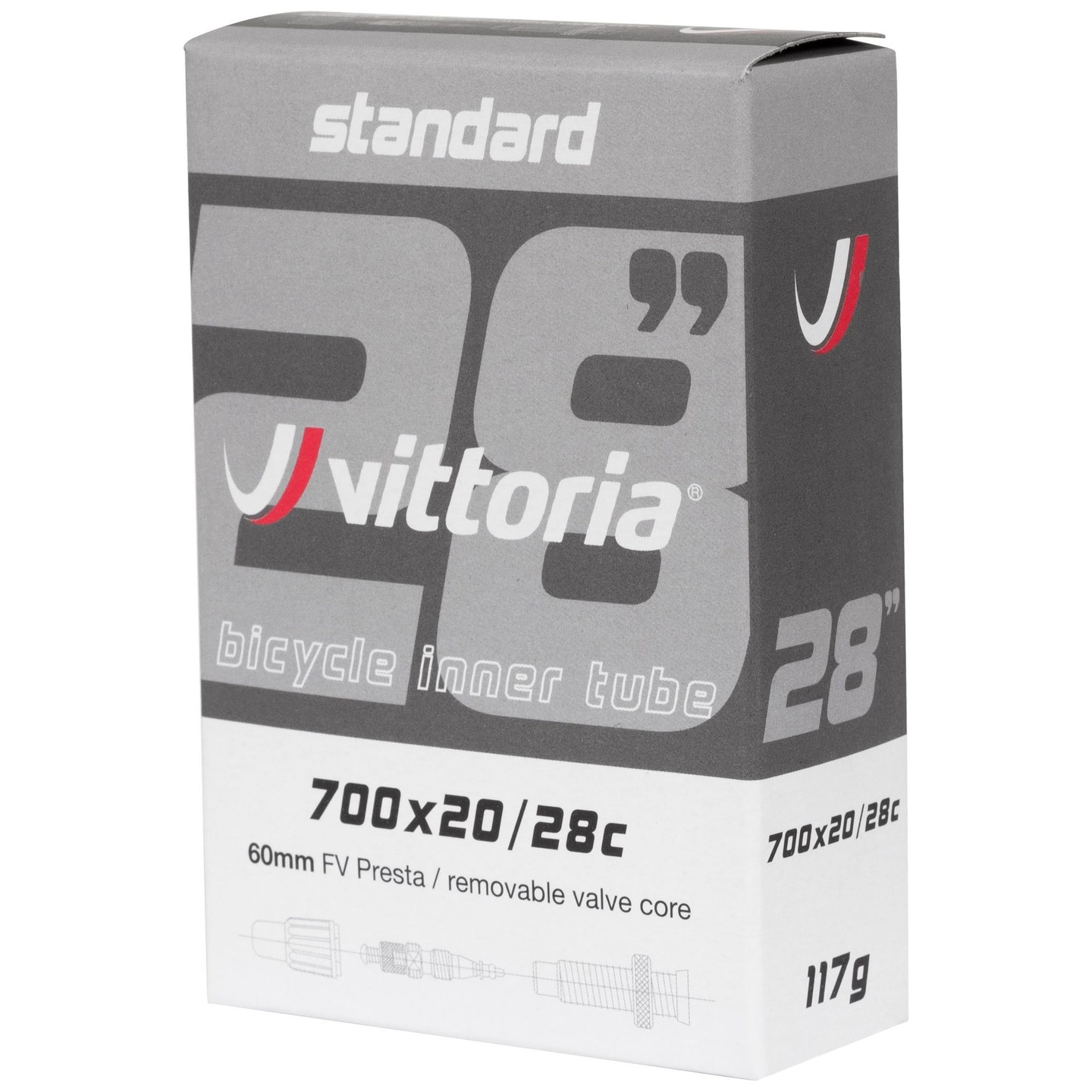 Cámara Vittoria Standard 700 x 20/28C Válvula Presta 60 mm