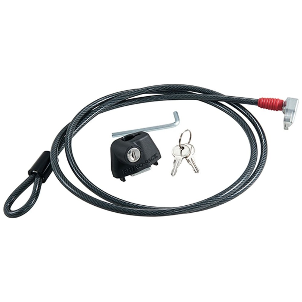 Cable de Seguridad de 180 cm con Llave para Parrilla Portaequipaje Negra Plana Modelo Pioneer o Barra Portaequipaje Modelo Vortex