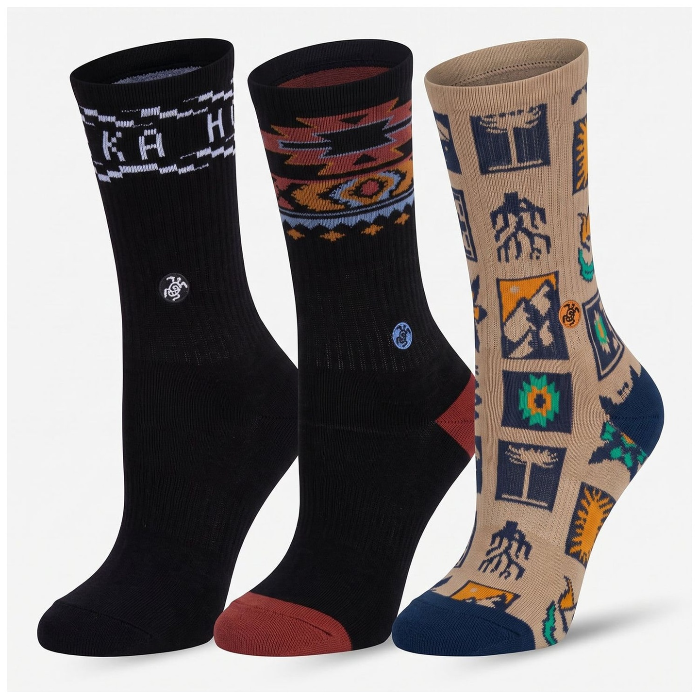 Calcetines Hombre Las Tres Puntas Pack Largo Arena / Café / Negro