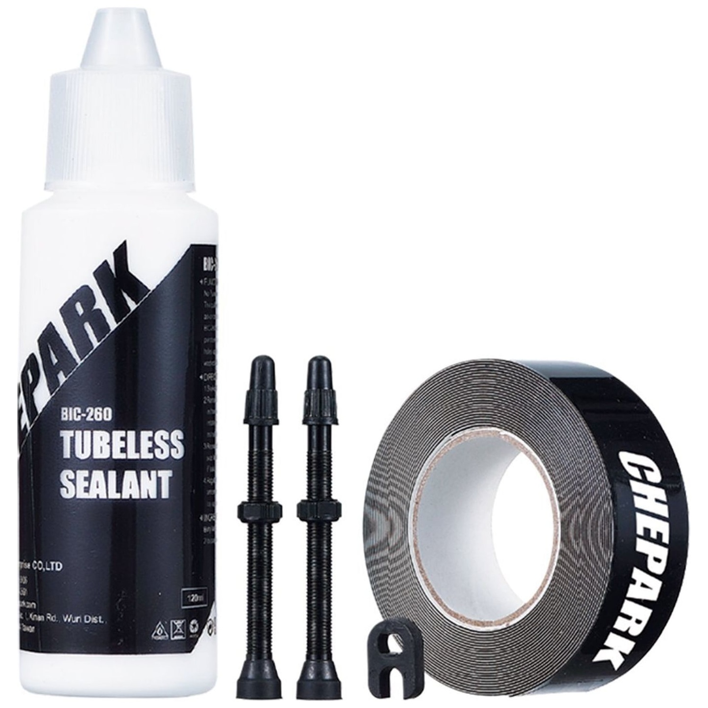 Kit Tubeless Chepark BIC-26 Sellante, Cinta y Válvulas