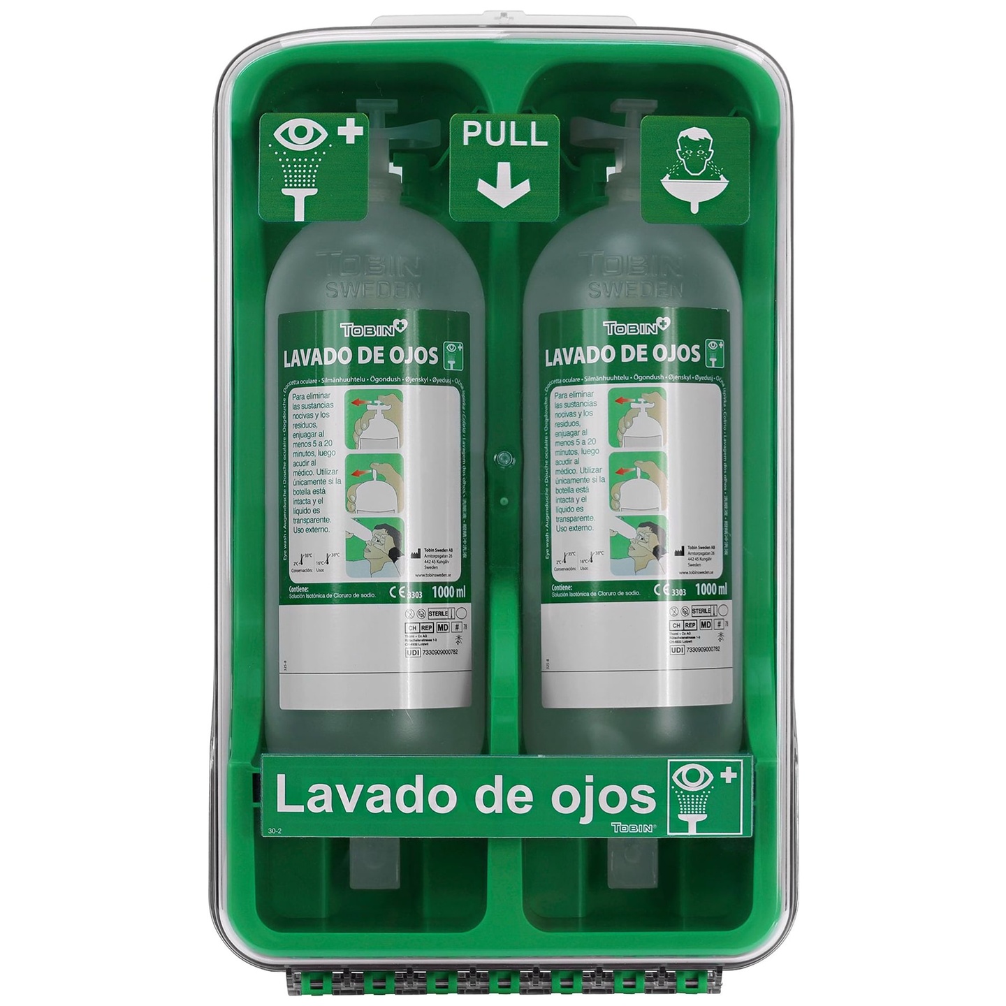 Botella Lavaojos con Gabinete Antipolvo 2 Unidades 1 L