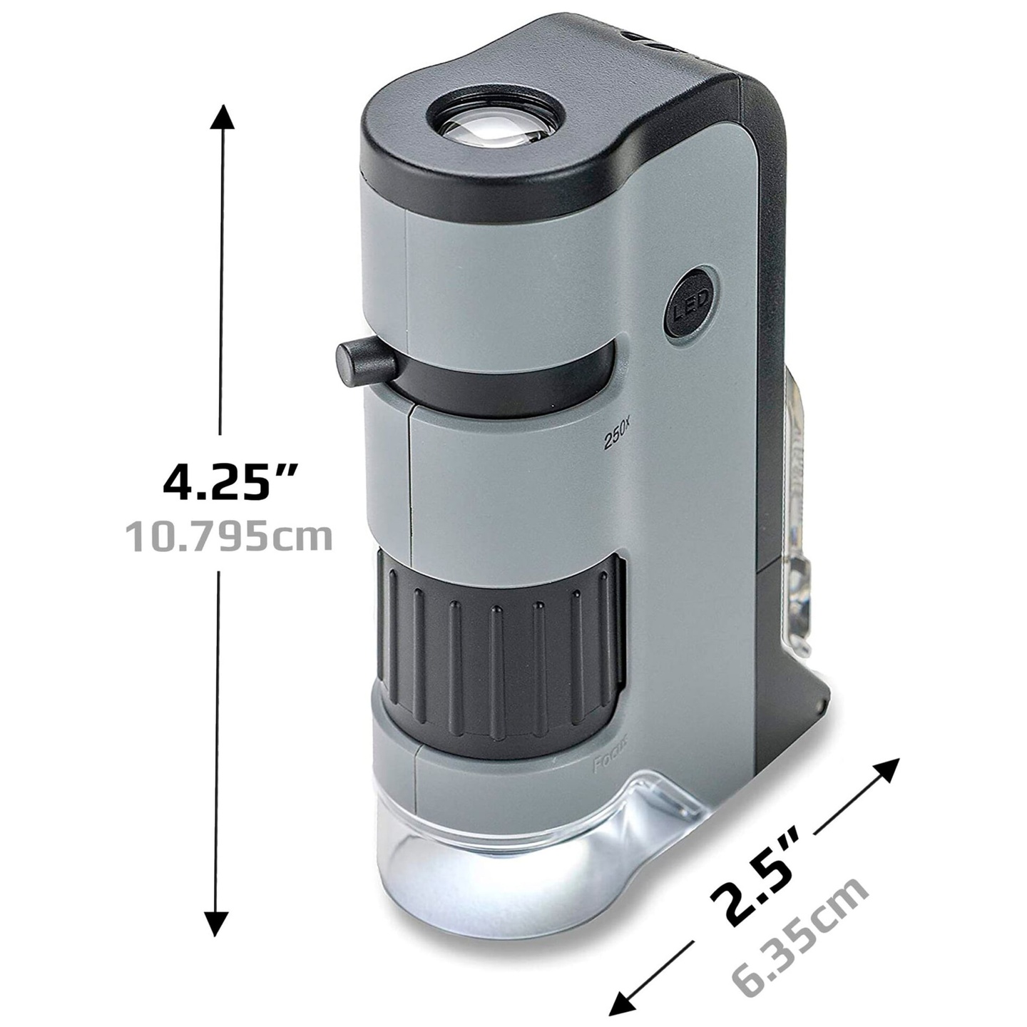 Microscopio de Bolsillo LED y UV MicroFlip 100-250x
