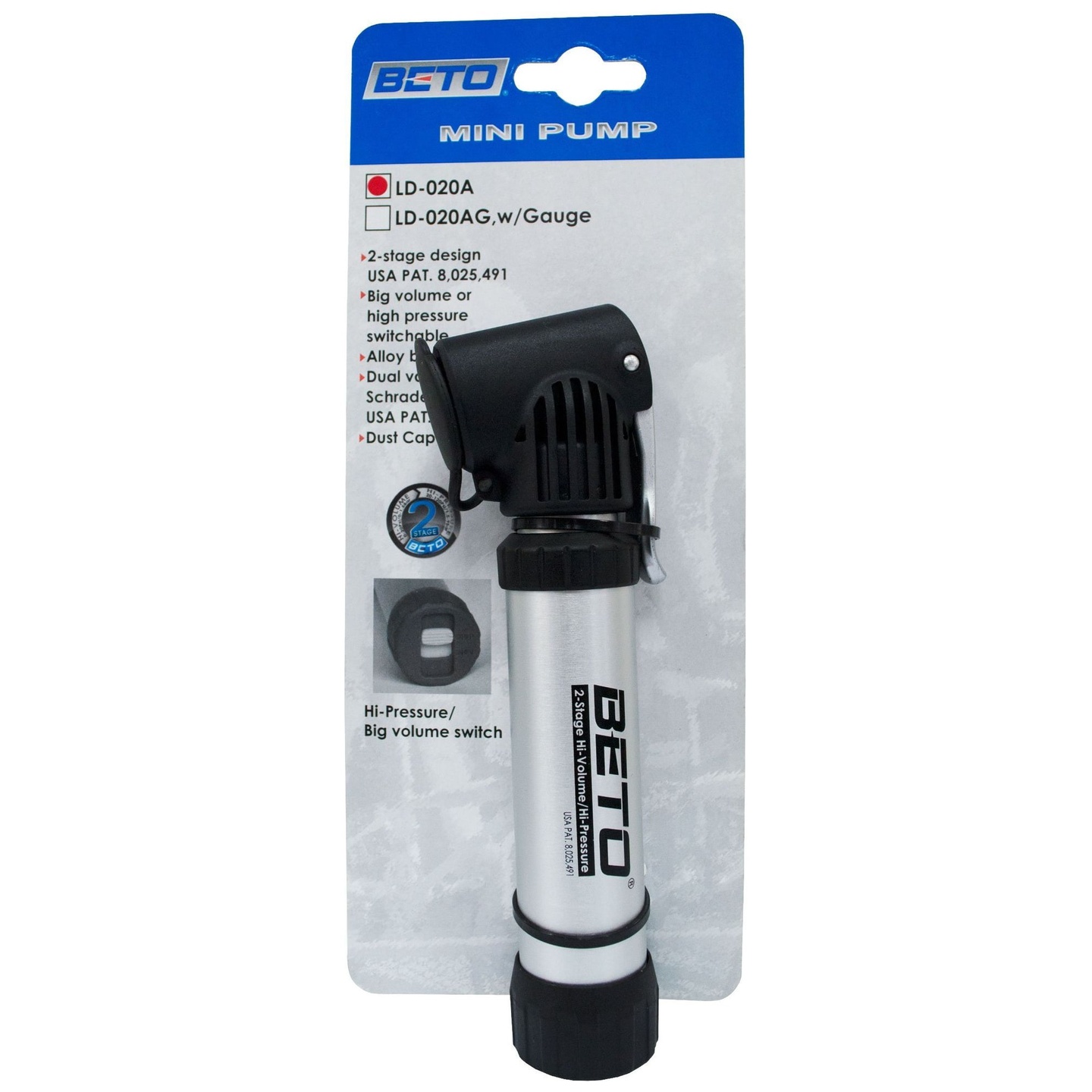 Mini Bombín Beto LD-020A de Aluminio 1 Vía