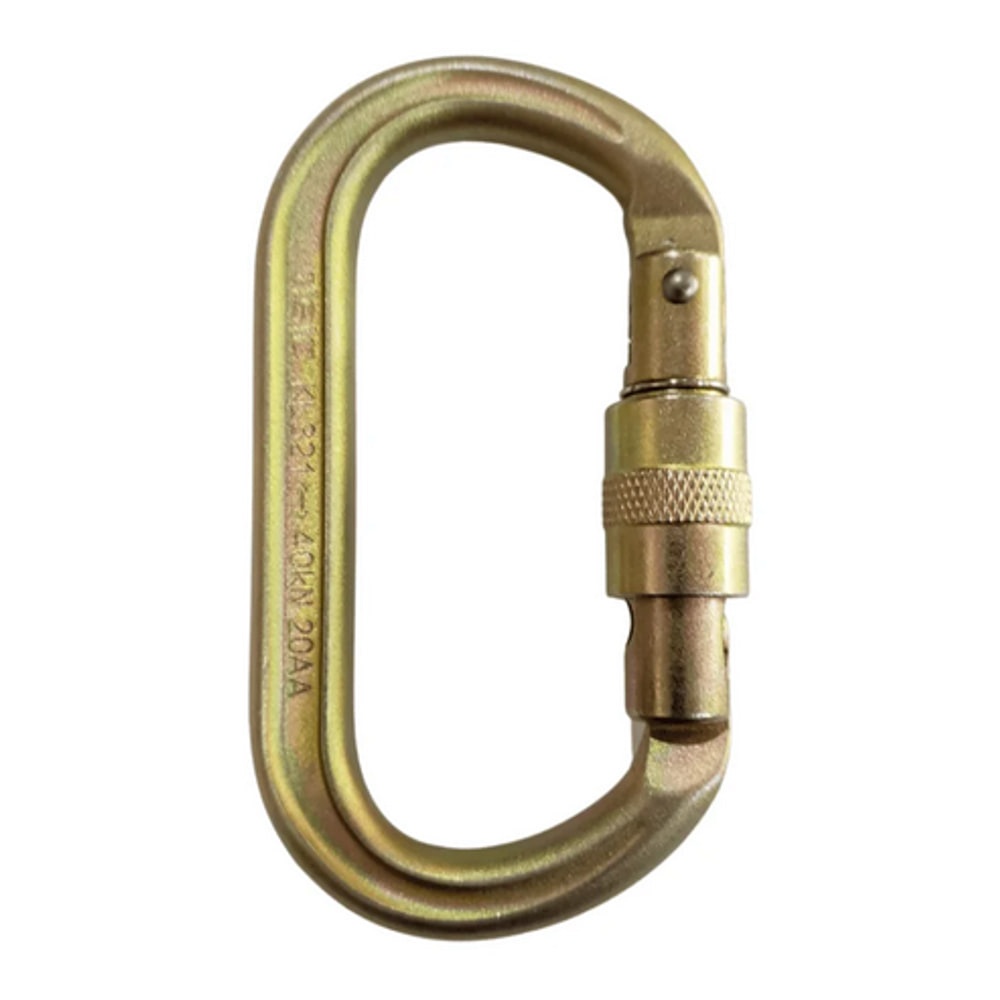 Mosquetón Acero Oval Seguro Rosca 40 Kn