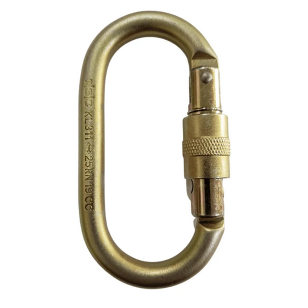 Mosquetón Acero Oval Seguro Rosca 25 kn