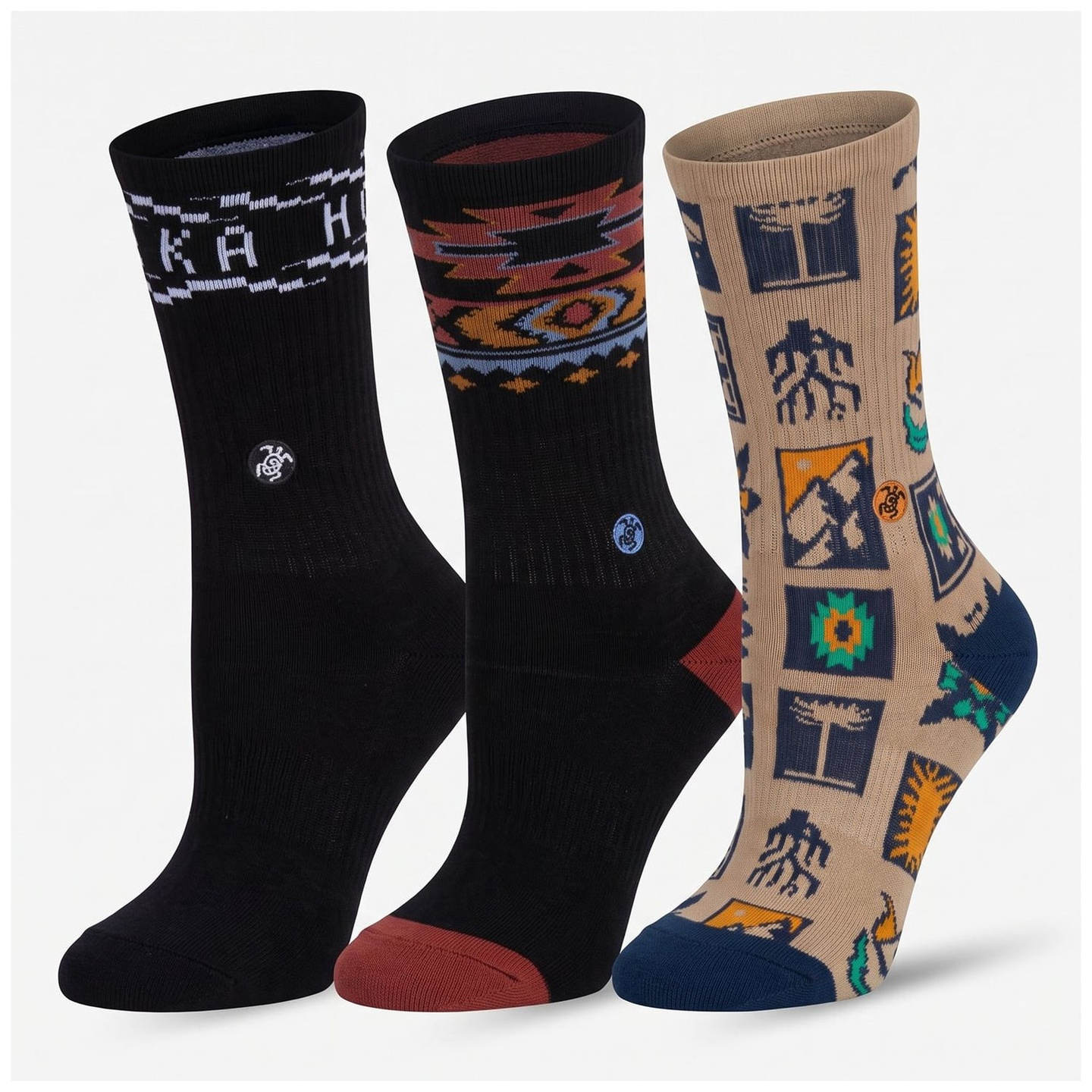 Calcetines Hombre Las Tres Puntas Pack Medio Arena / Café / Negro V27