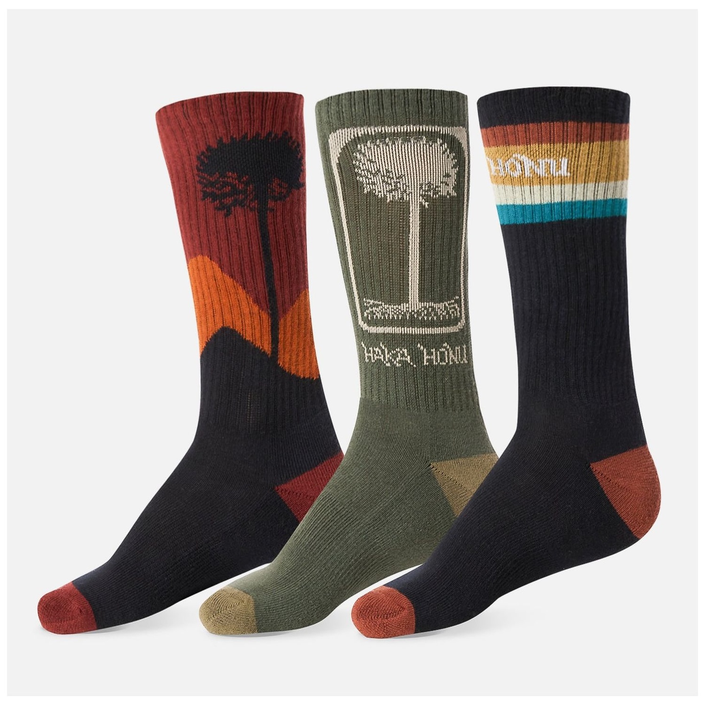 Calcetines Hombre Las Tres Puntas Pack Medio Arena / Café / Negro V26