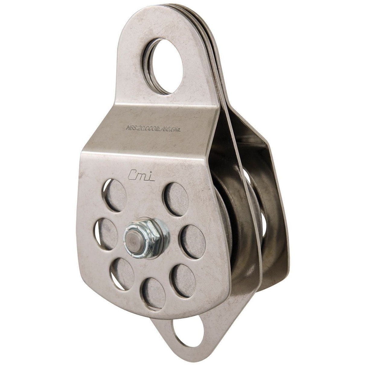 Polea 3" Aluminum Sheave, Stainless Steel, Ball Bearing Double