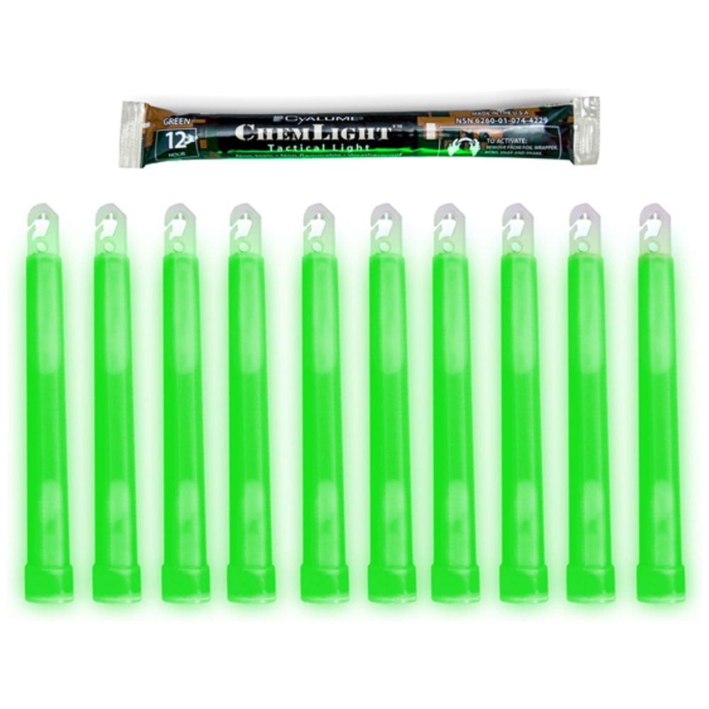 Barra Química Luminosa ChemLight 6" 12 Horas Pack 10