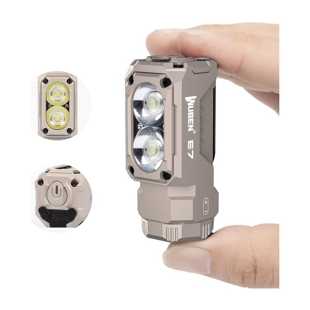 Linterna Compacta Doble Led Recargable E7 1800 Lúmens