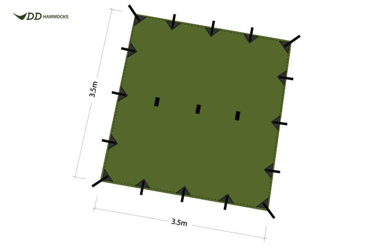 Miniatura Toldo Tarp 3.5 x 3.5 - Color: Verde oliva