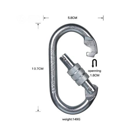 Mosqueton Oval Steel Screw Clip