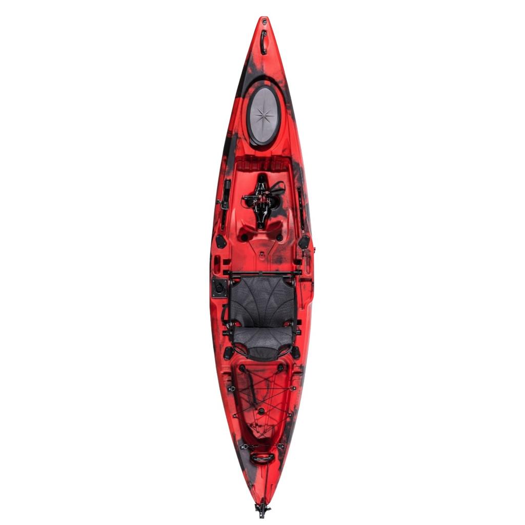 Miniatura Kayak de pesca Megi Pedal Fins 12 Angler - Color: Rojo/Negro