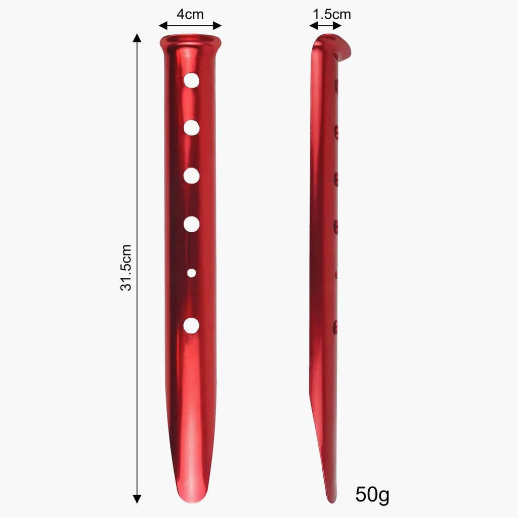 Set Estacas Snow Tent Peg 31 cm (4 un) - Color: Rojo
